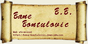 Bane Bontulović vizit kartica